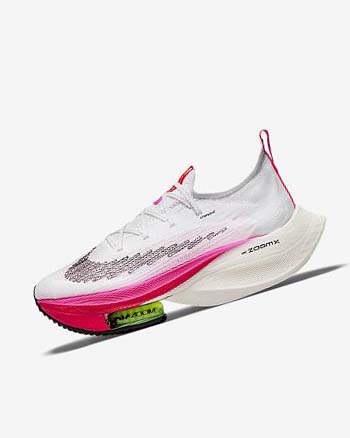 White / Black / Black / Black Nike Air Zoom Alphafly NEXT% Flyknit Women's Running Shoes | CA_2886