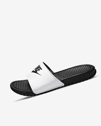 White / Black / Black Nike Benassi JDI Men's Slides | CA_2234