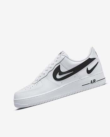 White / Black Nike Air Force 1 '07 Men's Sneakers | CA_3053