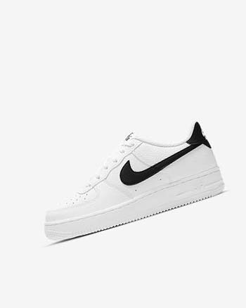 White / Black Nike Air Force 1 Girls' Sneakers | CA_4781