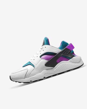 White / Black Nike Air Huarache Men's Sneakers | CA_4647