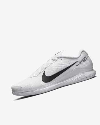 White / Black Nike Court Air Zoom Vapor Pro Men's Tennis Shoes | CA_4574