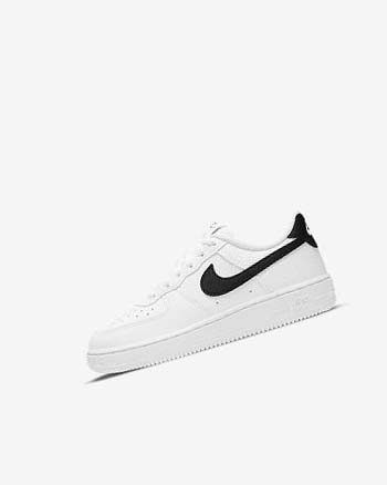White / Black Nike Force 1 Boys' Shoes | CA_2505
