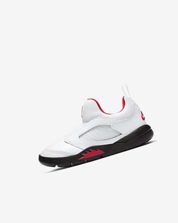 White / Black / Red Nike Jordan 5 Retro Little Flex Boys' Shoes | CA_4514