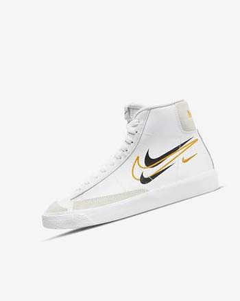 White / Black / White Nike Blazer Mid '77 Boys' Sneakers | CA_4932