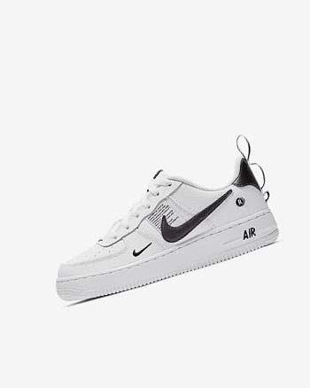 White / Black / Yellow / White Nike Air Force 1 LV8 Utility Girls' Sneakers | CA_2206