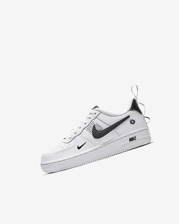 White / Black / Yellow / White Nike Force 1 LV8 Utility Boys' Shoes | CA_4555
