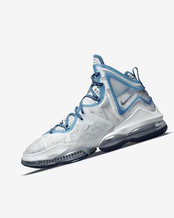 White / Blue / Blue Nike LeBron 19 Women's Basketball Shoes | CA_2354