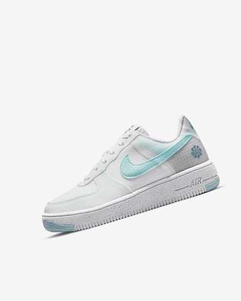 White / Blue Nike Air Force 1 Crater Girls' Sneakers | CA_2334