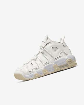 White / Brown / Light Nike Air More Uptempo Girls' Sneakers | CA_5511