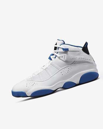 White / Dark Blue / White / Black Nike Jordan 6 Rings Men's Basketball Shoes | CA_5401