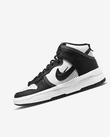 White / Dark Grey / Black Nike Dunk High Up Women's Sneakers | CA_4576