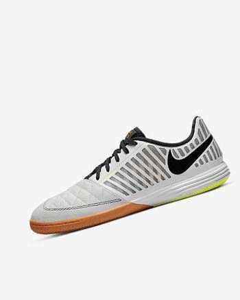 White / Deep Yellow / Black Nike Lunar Gato II IC Men's Soccer Shoes | CA_5377