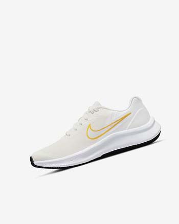 White / Gold / Multicolor Nike Star Runner 3 Boys' Running Shoes | CA_4905