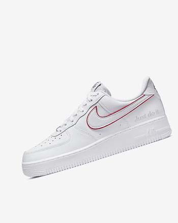 White / Green / Metal Silver / Red Nike Air Force 1 Men's Sneakers | CA_3177