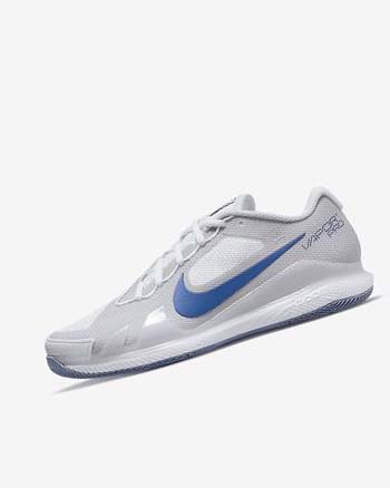 White / Grey / Navy Nike Court Air Zoom Vapor Pro Men's Tennis Shoes | CA_3248