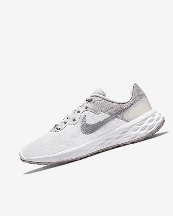 White / Grey Nike Revolution 6 Next Nature Premium Women's Running Shoes | CA_4998