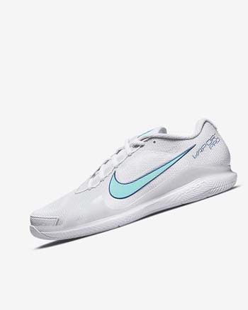 White / Light Beige / Deep Royal Blue / Turquoise Nike Court Air Zoom Vapor Pro Men's Tennis Shoes | CA_3120