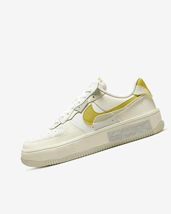 White / Light Beige Nike Air Force 1 Fontanka Women's Sneakers | CA_5508