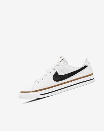 White / Light Brown / Black Nike Court Legacy Boys' Sneakers | CA_4726