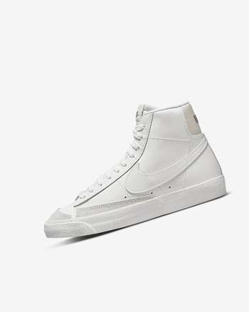 White / Light Brown / White Nike Blazer Mid '77 Boys' Sneakers | CA_5030