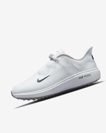 White / Light Grey / Black Nike React Ace Tour Women's Golf Shoes | CA_3156