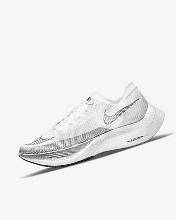 White / Metal Silver / Black Nike ZoomX Vaporfly Next% 2 Men's Running Shoes | CA_5287