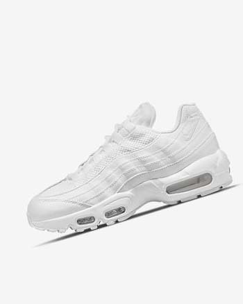 White / Metal Silver / White Nike Air Max 95 Women's Casual Shoes | CA_2882