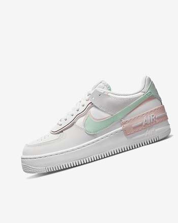 White / Mint / Grey Nike Air Force 1 Shadow Women's Sneakers | CA_1203
