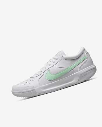 White / Mint Nike Court Zoom Lite 3 Women's Tennis Shoes | CA_4608