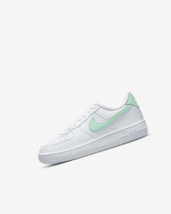 White / Mint Nike Force 1 Girls' Shoes | CA_5214