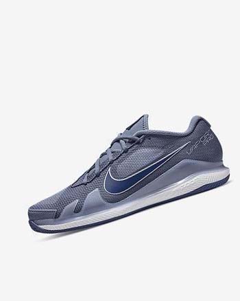 White / Navy Nike Court Air Zoom Vapor Pro Men's Tennis Shoes | CA_4853