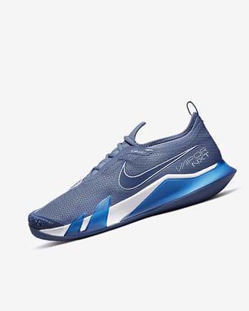 White / Navy Nike Court React Vapor NXT Men's Tennis Shoes | CA_5065