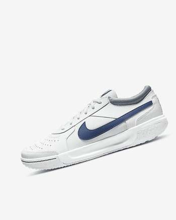 White / Navy Nike Court Zoom Lite 3 Men's Tennis Shoes | CA_5135