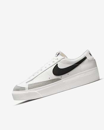 White Nike Blazer Low Platform Women's Sneakers | CA_5253