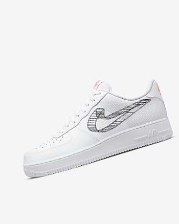 White / Orange / Platinum / Black Nike Air Force 1 '07 Men's Sneakers | CA_4987