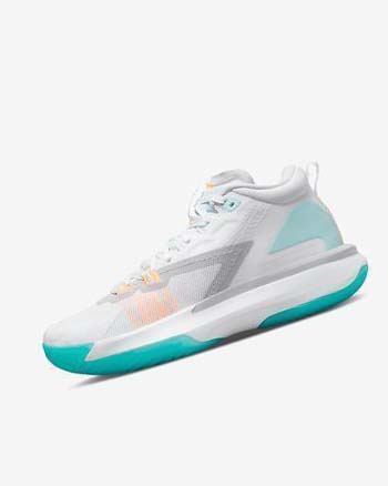 White / Orange / Turquoise Nike Zion 1 Men's Basketball Shoes | CA_2981