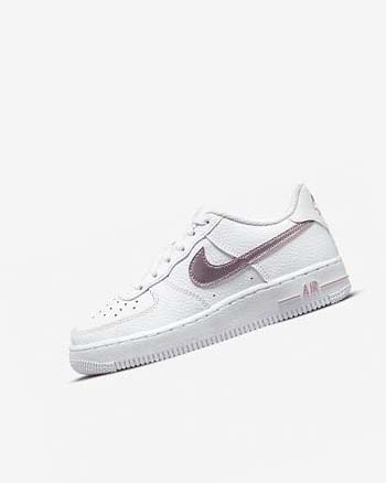 White / Pink Nike Air Force 1 Girls' Sneakers | CA_2694
