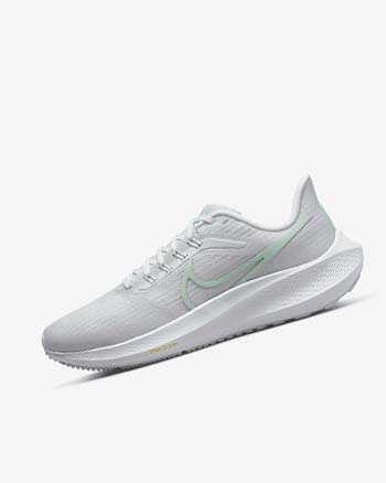 White / Platinum / Green / Mint Nike Air Zoom Pegasus 39 Women's Running Shoes | CA_5063