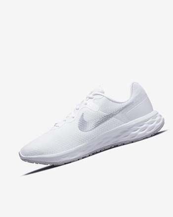 White / Platinum / Metal Silver Nike Revolution 6 Next Nature Women's Running Shoes | CA_5601