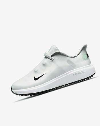 White / Platinum / Mint / Black Nike React Ace Tour Women's Golf Shoes | CA_5450