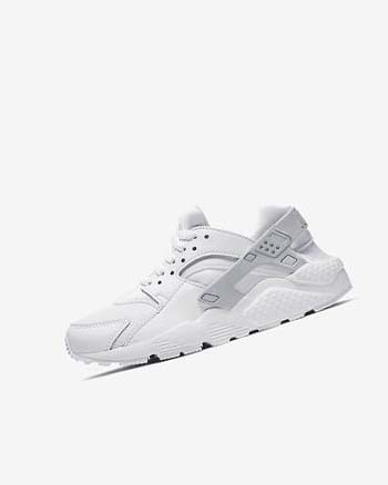 White / Platinum / White Nike Huarache Run Girls' Shoes | CA_2324