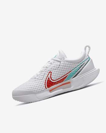 White / Red / Burgundy / Turquoise Nike Court Zoom Pro Women's Tennis Shoes | CA_2880