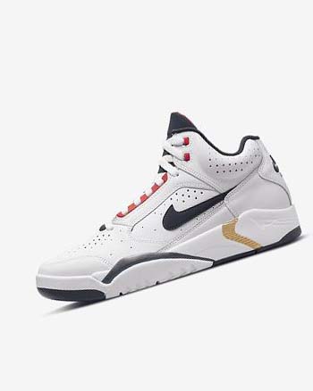 White / Red / Metal Gold / Navy Nike Air Flight Lite Mid Men's Casual Shoes | CA_2654