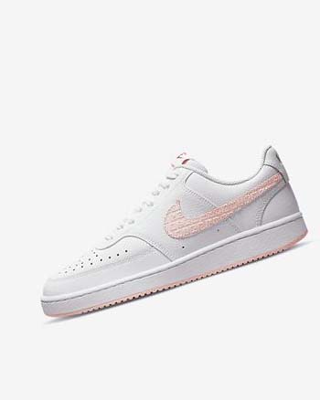 White / Red Nike Court Vision LO Women's Sneakers | CA_5473