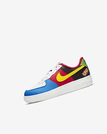 White / Red / Royal / Gold Nike Force 1 LV8 Boys' Shoes | CA_4577