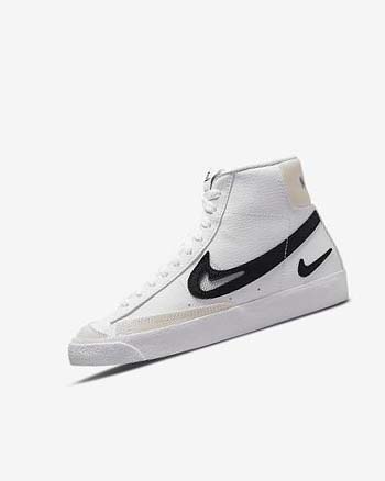 White / White / Black Nike Blazer Boys' Shoes | CA_2712