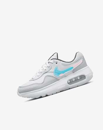 White / White / Blue Grey Nike Air Max Motif Girls' Shoes | CA_2467