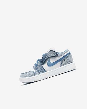 White / White / Blue Nike Jordan 1 Low Alt Boys' Shoes | CA_4876