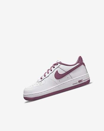 White / White / Light Burgundy Nike Force 1 '06 Girls' Shoes | CA_5343